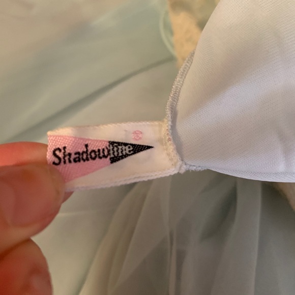 Vintage 60s Ice blue skirt lace bodice slip dress - Picture 3 of 13